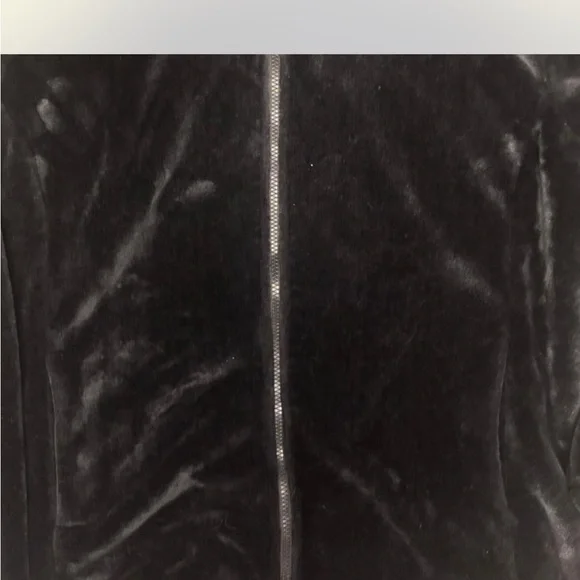 Black Velvet faux fur  Zip-Up Jacket - Picture 3 of 8